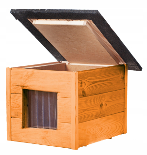 Box pre mačky, odtiene hnedej, obdĺžnikový, 57 cm x 47 cm x 48 cm